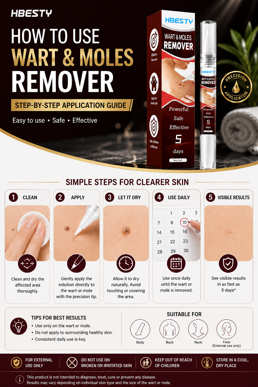 5 Days Powerful Wart Remover Essence