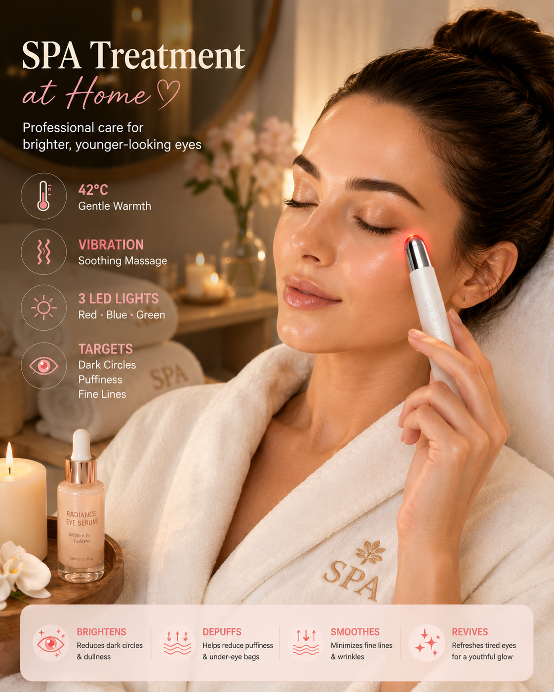 Led Micro Current Electric, Vibration Eye Rejuvenation Device - Eyebags, Dark Circles & Wrinkles