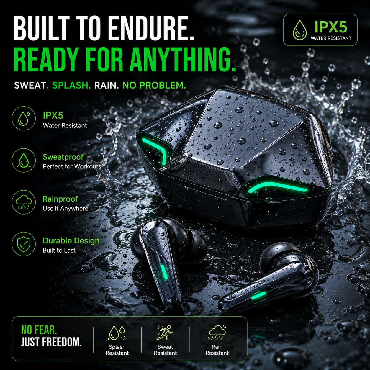 G11 Wireless Immersive Sound Gaming Earbuds – 300mAh Charging Case & Long Battery Life