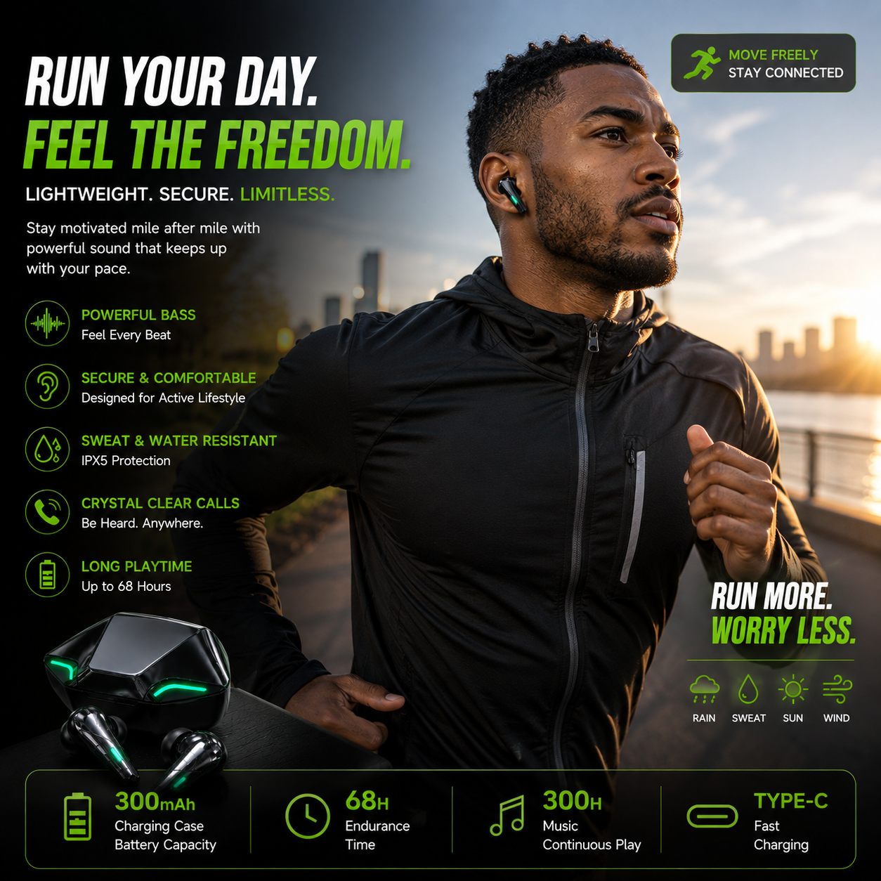 G11 Wireless Immersive Sound Gaming Earbuds – 300mAh Charging Case & Long Battery Life