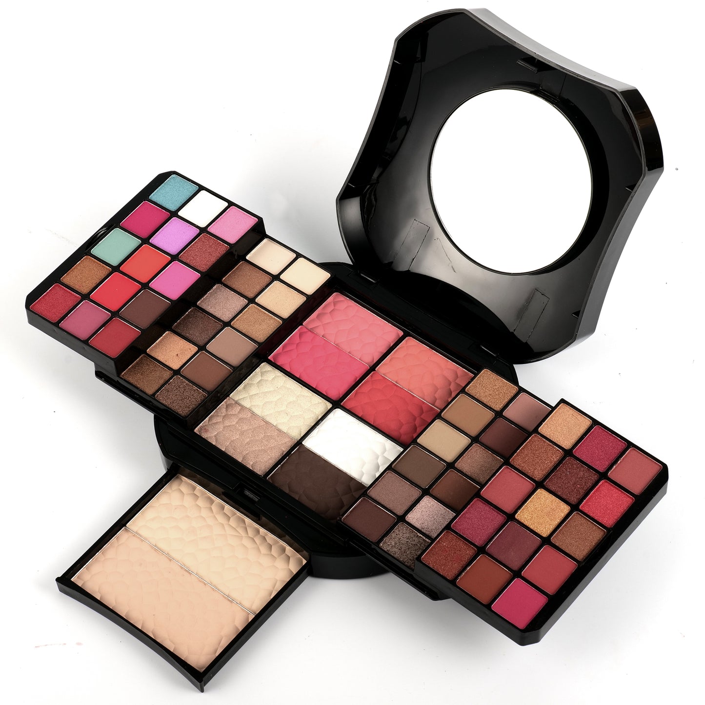 Full Makeup Kit with 24 color Eye shadow, 4 color blushers, 2 color highlighter, 2 color face powder, 2 color bronzers,  all in one makeup set + Free 10pc makeup brushes