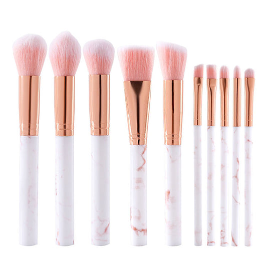 10Pcs Synthetic Hair Makeup Brush Kit High Quality Marble Professional Makeup Brush Set