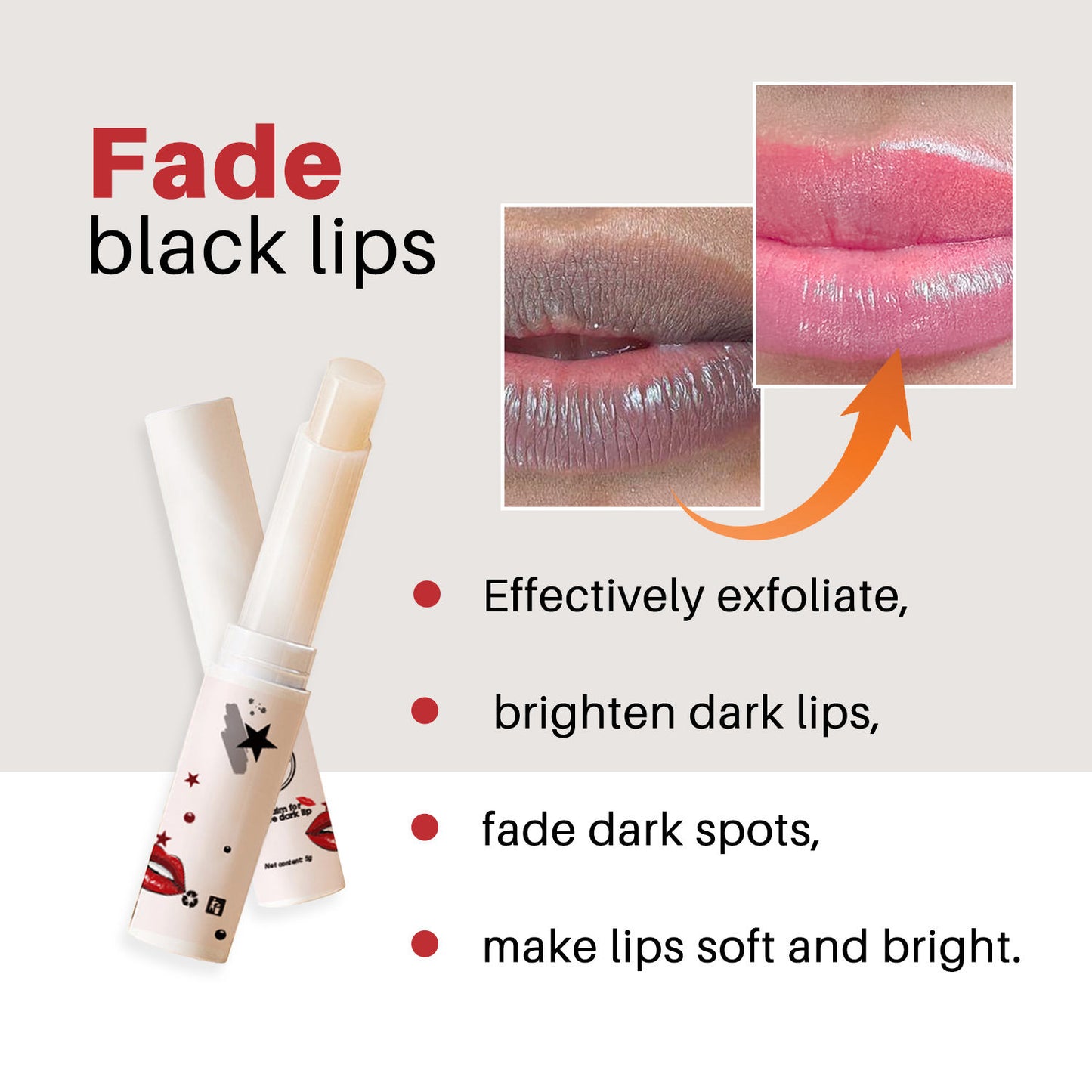 Moisturizing Lip Brightening Balm Cream for Dark Lips with free Lip Plumper