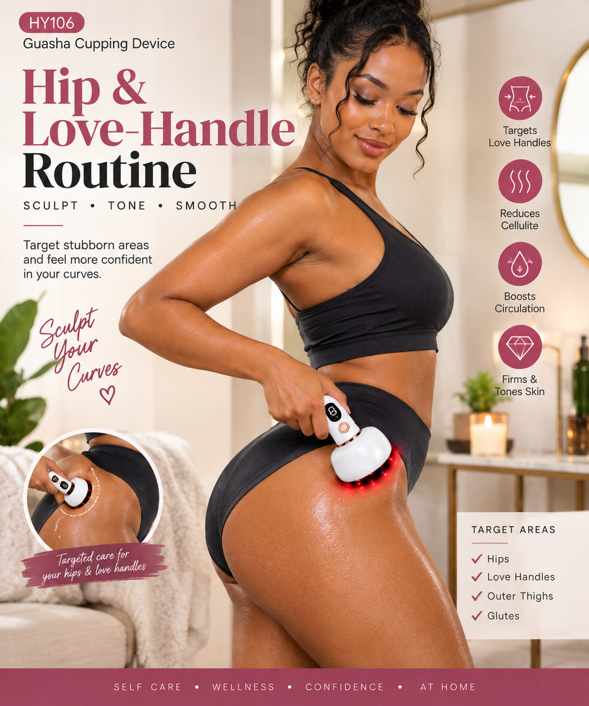 Rechargeable Microcurrent Body Sculpting and Contour Cupping Device.