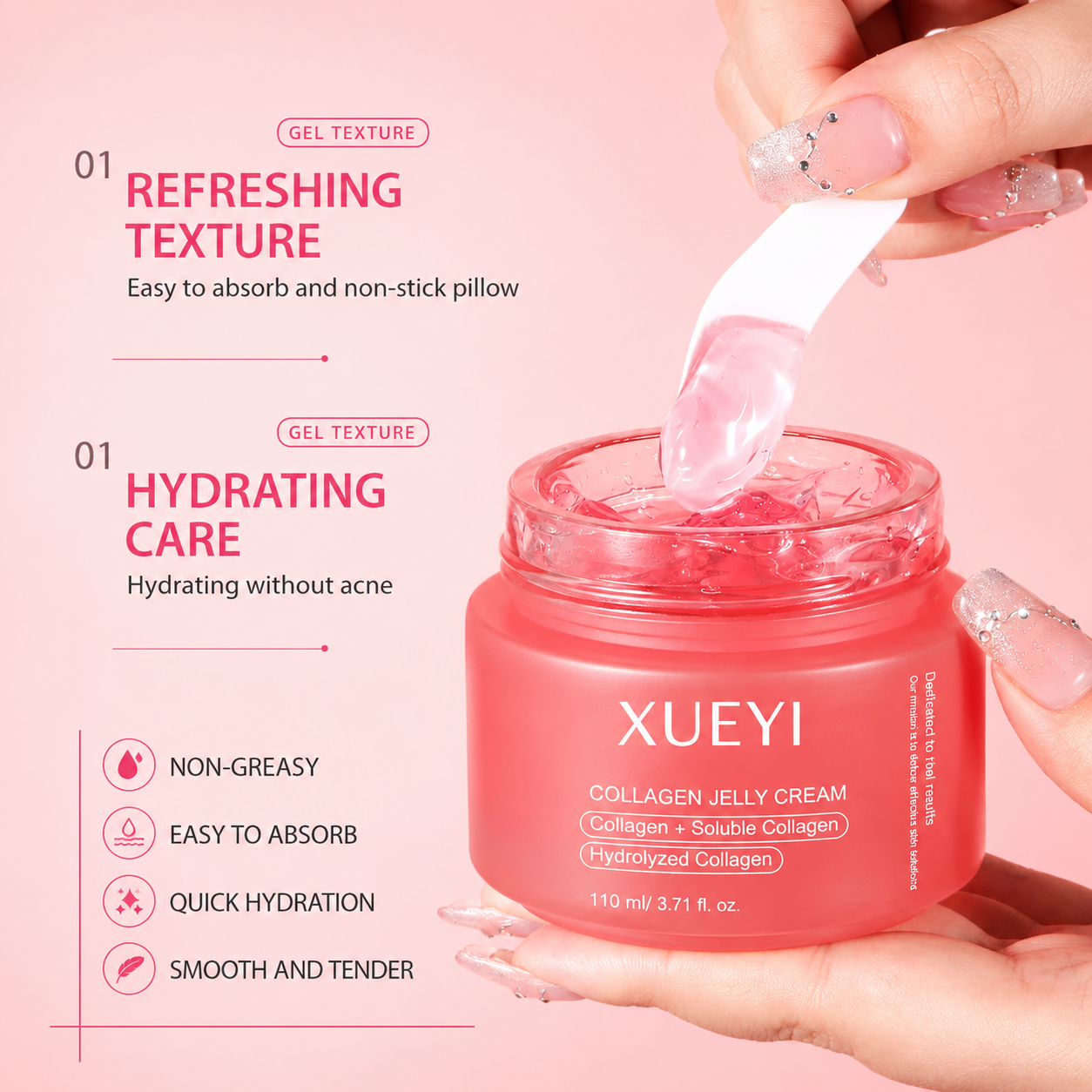 XUEYI Collagen Jelly Cream, Hydrolyzed Collagen For Plumping  Skin 110ml