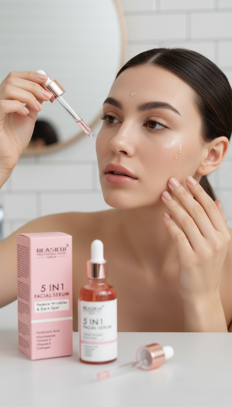5 in 1 Anti Wrinkle Anti Aging Face Serum with 30% Vitamin C 5% Niacinamide 10% Hyaluronic Acid 10% Vit E 5% Collagen