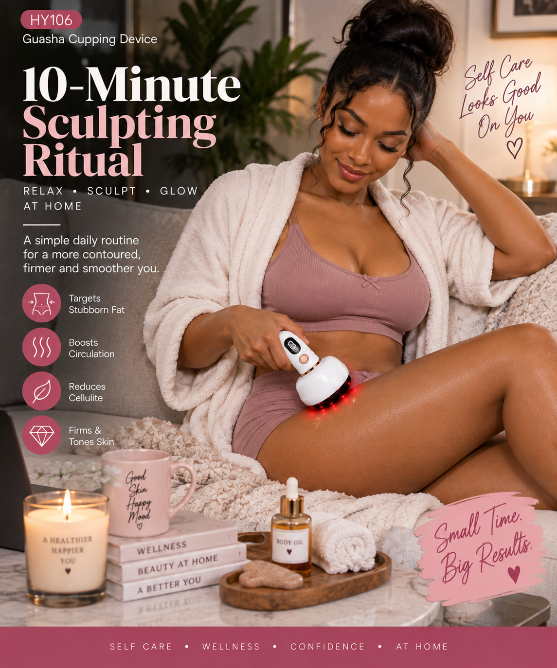 Rechargeable Microcurrent Body Sculpting and Contour Cupping Device.