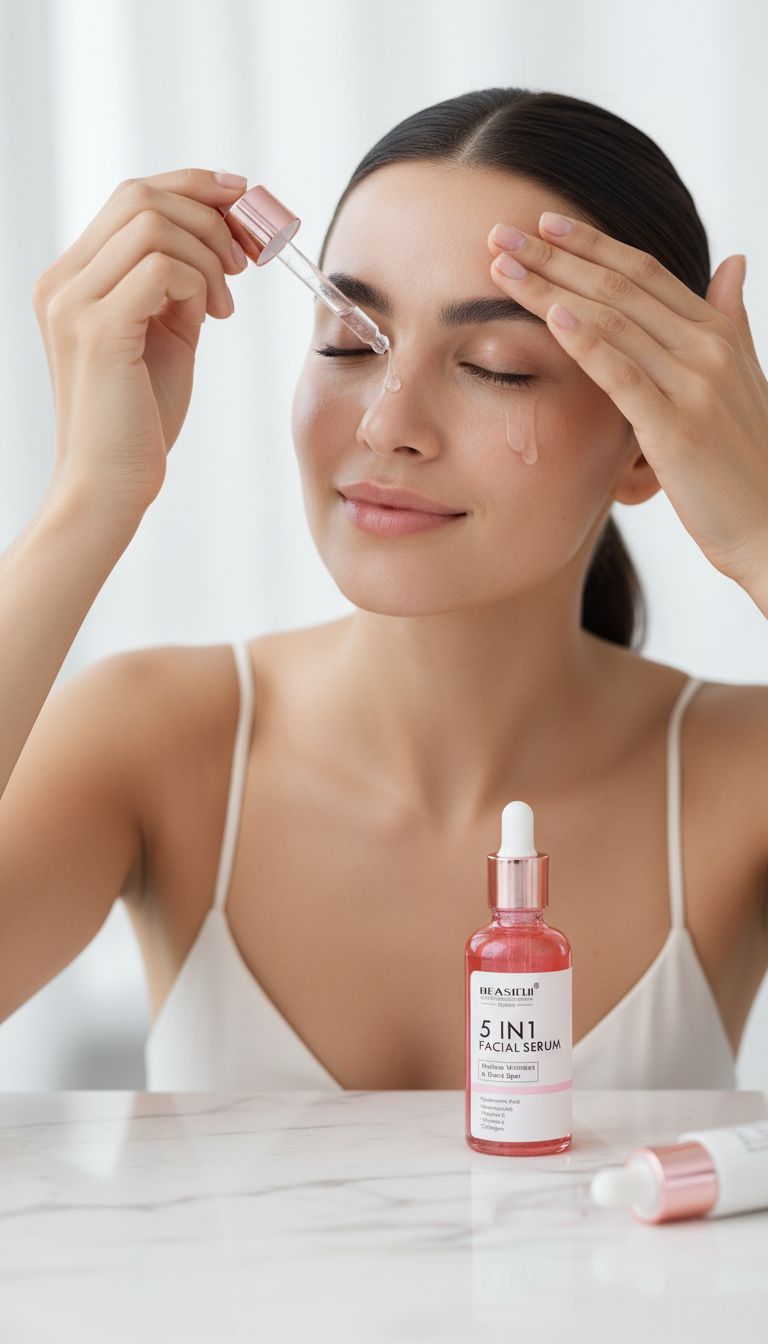 5 in 1 Anti Wrinkle Anti Aging Face Serum with 30% Vitamin C 5% Niacinamide 10% Hyaluronic Acid 10% Vit E 5% Collagen
