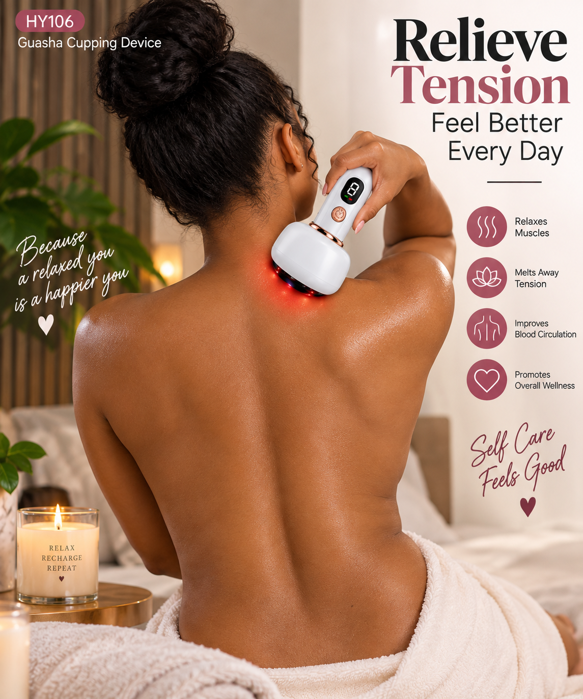 Rechargeable Microcurrent Body Sculpting and Contour Cupping Device.
