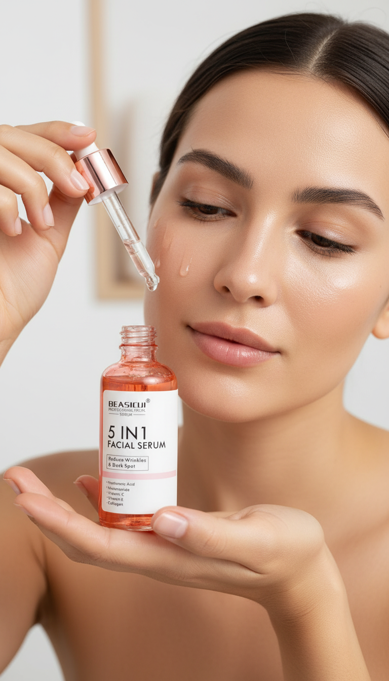 5 in 1 Anti Wrinkle Anti Aging Face Serum with 30% Vitamin C 5% Niacinamide 10% Hyaluronic Acid 10% Vit E 5% Collagen