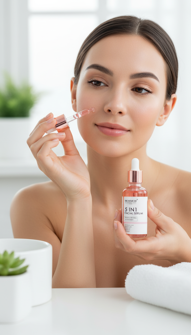 5 in 1 Anti Wrinkle Anti Aging Face Serum with 30% Vitamin C 5% Niacinamide 10% Hyaluronic Acid 10% Vit E 5% Collagen