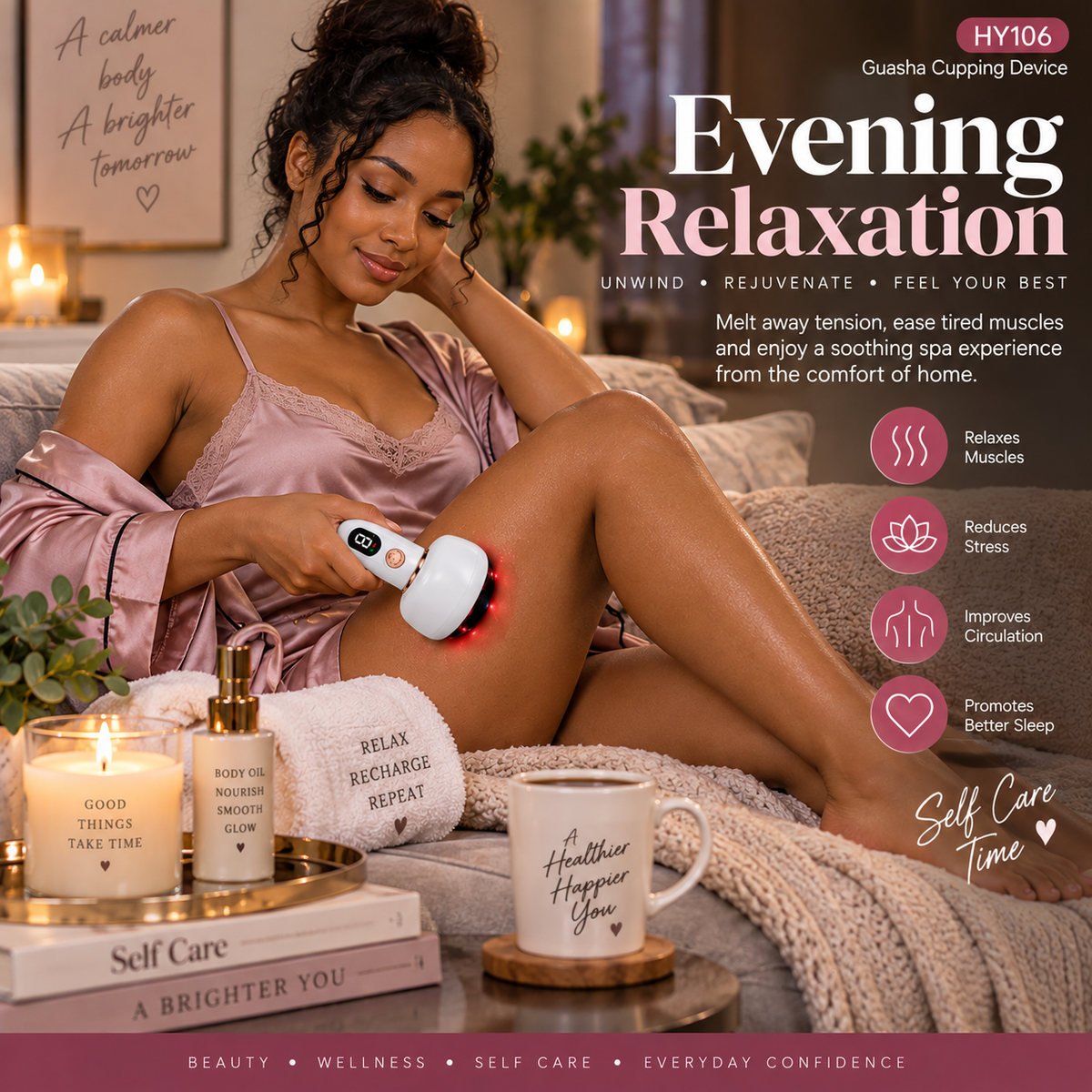 Rechargeable Microcurrent Body Sculpting and Contour Cupping Device.
