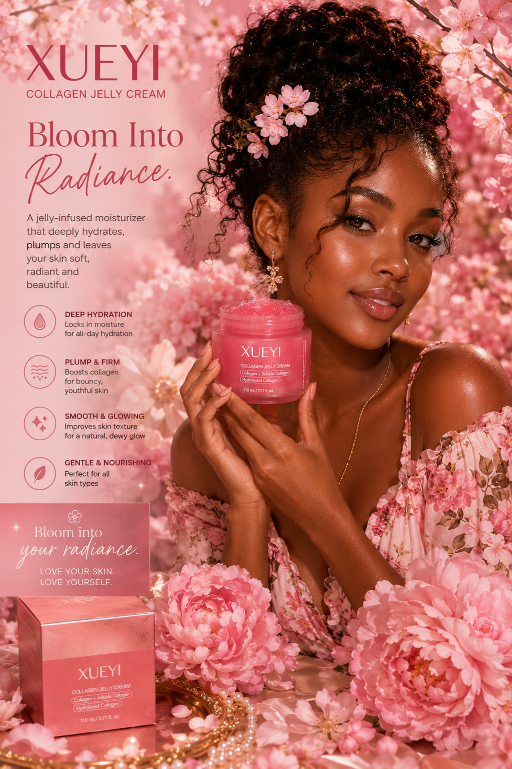 XUEYI Collagen Jelly Cream, Hydrolyzed Collagen For Plumping  Skin 110ml