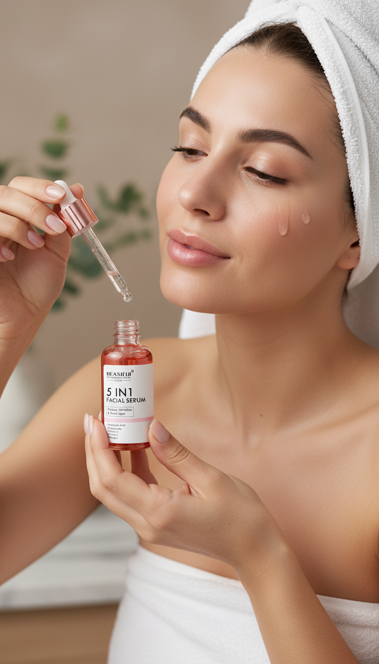 5 in 1 Anti Wrinkle Anti Aging Face Serum with 30% Vitamin C 5% Niacinamide 10% Hyaluronic Acid 10% Vit E 5% Collagen