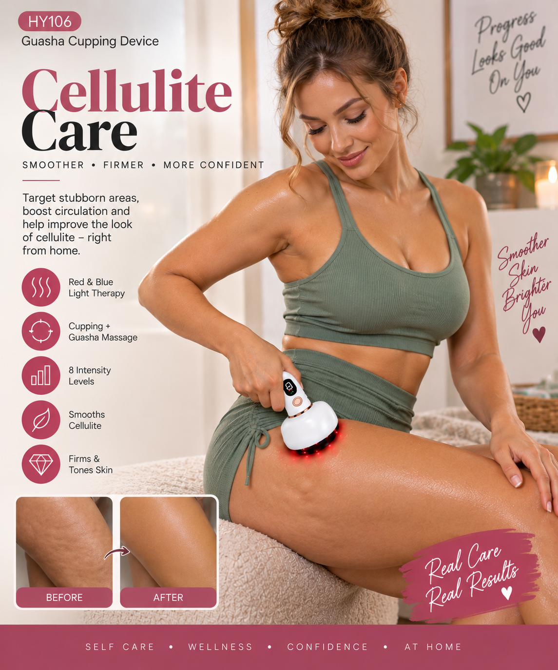 Rechargeable Microcurrent Body Sculpting and Contour Cupping Device.