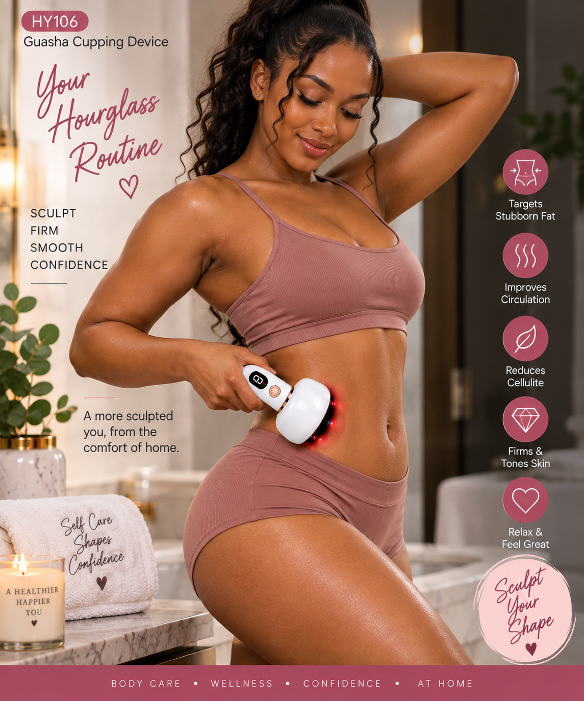 Rechargeable Microcurrent Body Sculpting and Contour Cupping Device.