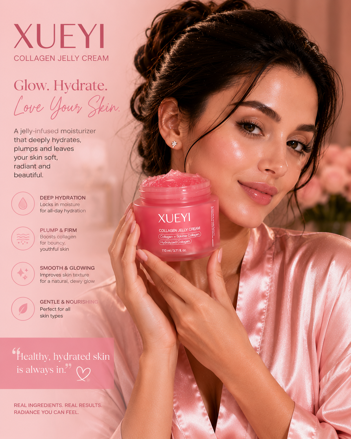 XUEYI Collagen Jelly Cream, Hydrolyzed Collagen For Plumping  Skin 110ml