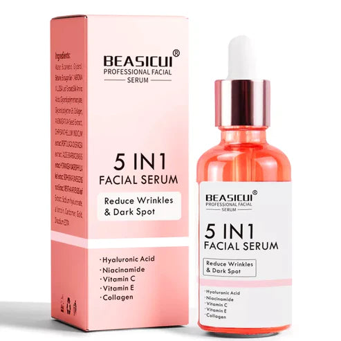 5 in 1 Anti Wrinkle Anti Aging Face Serum with 30% Vitamin C 5% Niacinamide 10% Hyaluronic Acid 10% Vit E 5% Collagen