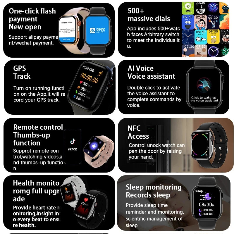 T500 Smart Watch (Answer/Make Call), 1.7" Smartwatch with Text and Call for Android iOS Phones, IP68 Waterproof Fitness Tracker with Sleep Monitor, Pedometer, Blood Oxygen