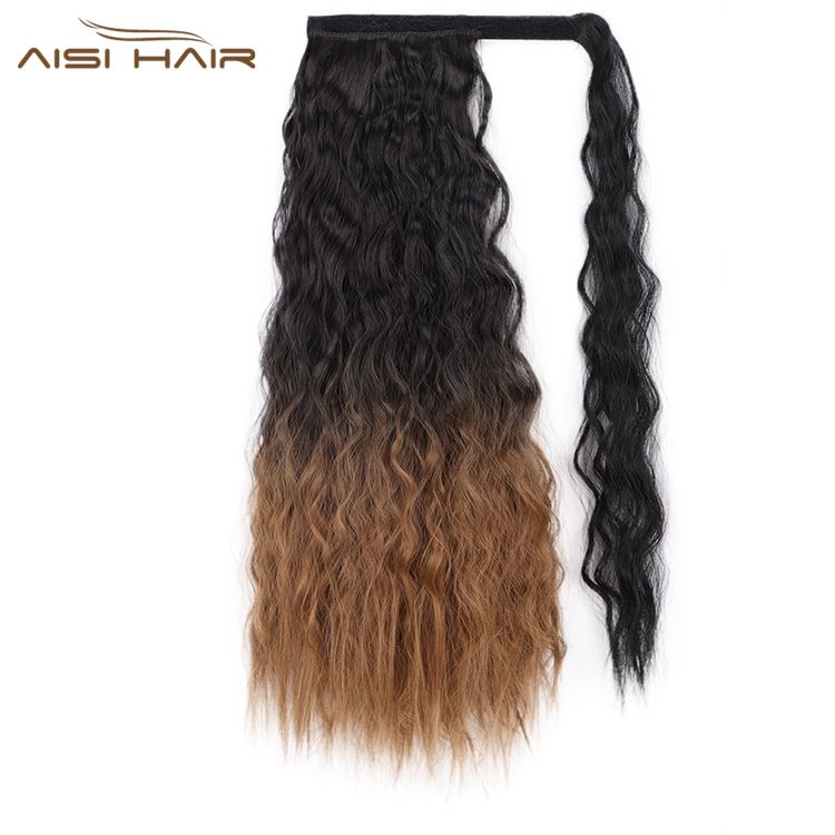 Synthetic Wavy Ponytail Hair Extension Wrap Around Fiber Hair extension with Heat Resistance