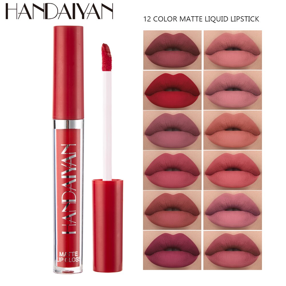 HANDAIYAN Gift 6PC/Set Matte Velvet Lip Gloss Waterproof Long-lasting Liquid Lipstick Cosmetic Beauty Keep 24 Hours Makeup