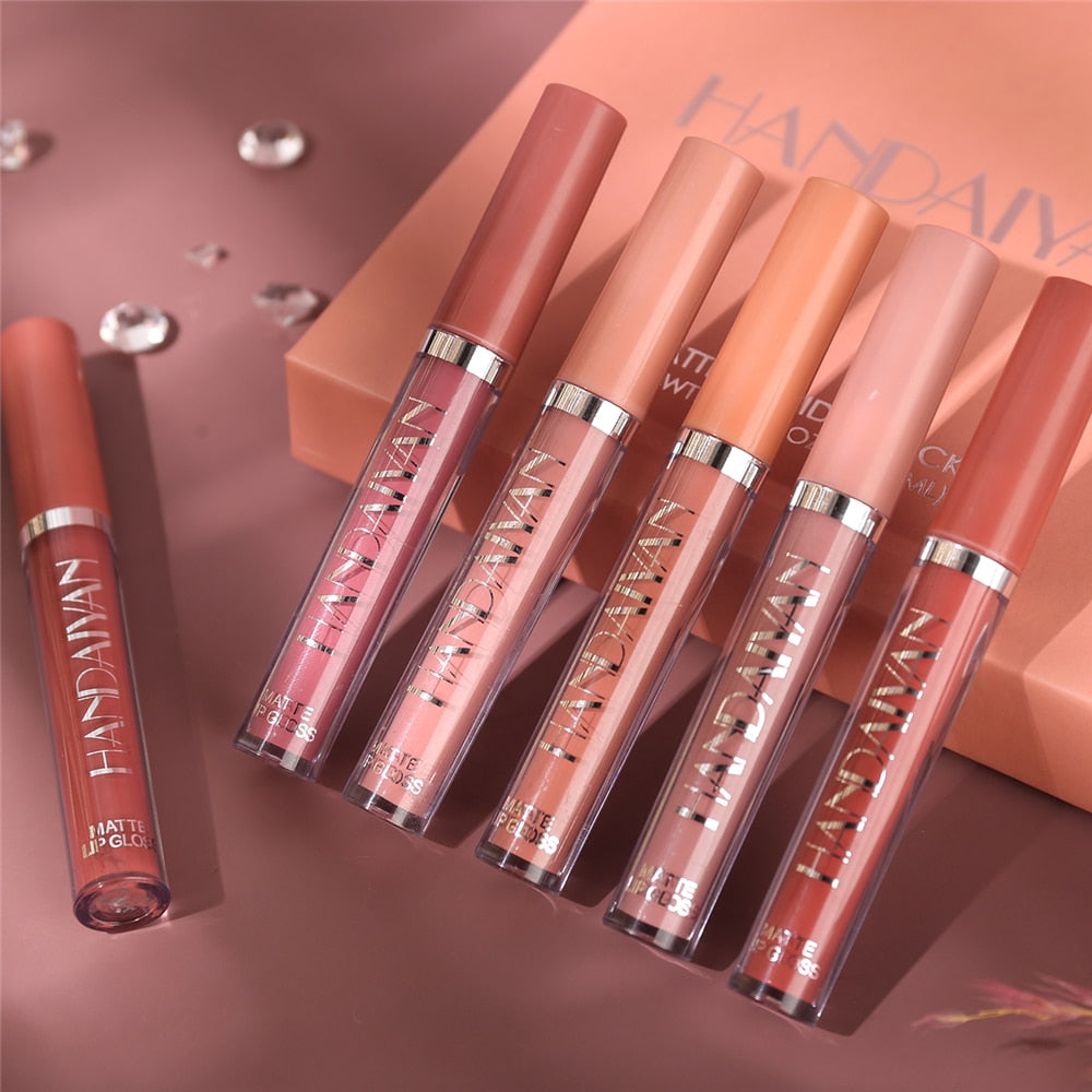 HANDAIYAN Gift 6PC/Set Matte Velvet Lip Gloss Waterproof Long-lasting Liquid Lipstick Cosmetic Beauty Keep 24 Hours Makeup