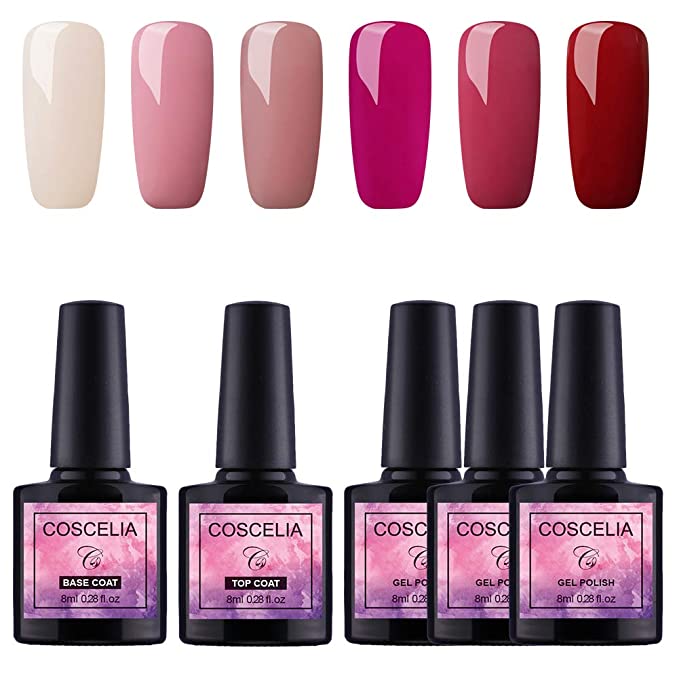 12Pcs UV Gel Polish, 10 Color Gel, 1 top coat and 1 Base coat