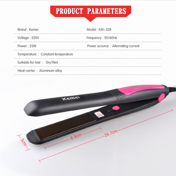 Kemei Professional Ceramic Nano Wire Hair Iron Straightener with LED