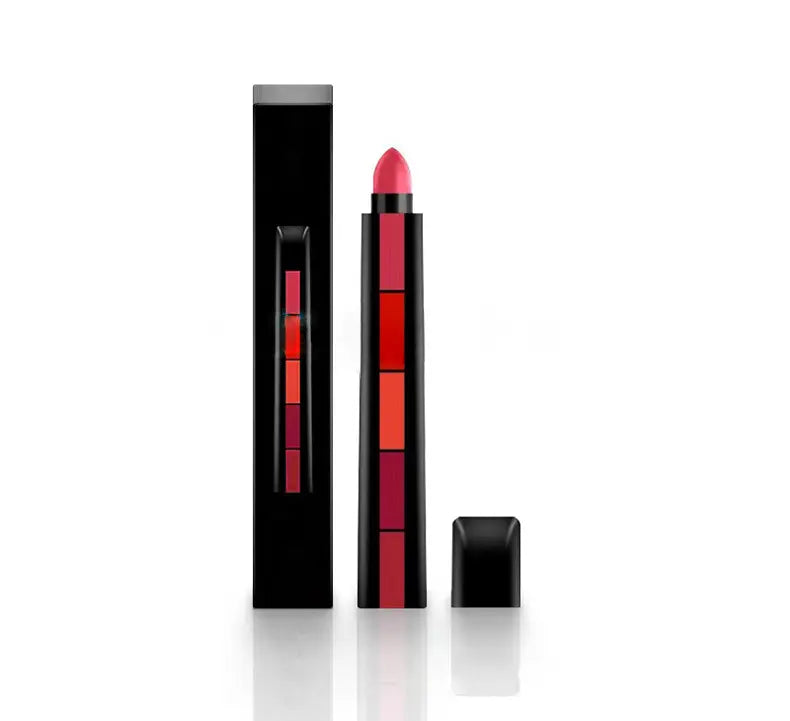 5 in 1 Long Lasting Nude and bright Colors Cosmetic Lipsticks